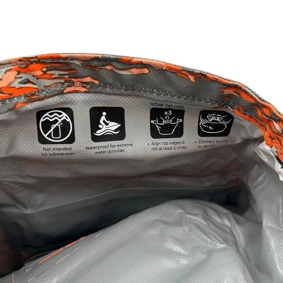 GECOBRANDS Hydroner 20L Camo Dry Bag Waterproof Backpack Orange-Gray Roll Top Backpacks